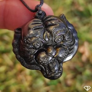 Shop Golden Obsidian Pendants! Golden Obsidian Tiger pendant from Mexico (lithotherapy, gift idea) | Natural genuine Golden Obsidian pendants. Buy crystal jewelry, handmade handcrafted artisan jewelry for women.  Unique handmade gift ideas. #jewelry #beadedpendants #beadedjewelry #gift #shopping #handmadejewelry #fashion #style #product #pendants #affiliate #ad