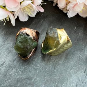 Shop Fluorite Rings! Green Fluorite Ring, Crystal Gold Bronze Ring, Stone Stack Ring, Everyday Wear Ring, Trendy Ring, Teen Girl Ring, Bohemian Boho Y537 | Natural genuine Fluorite rings, simple unique handcrafted gemstone rings. #rings #jewelry #shopping #gift #handmade #fashion #style #affiliate #ad