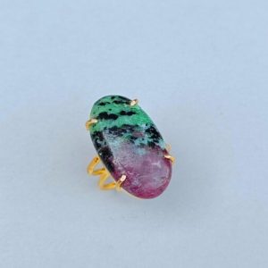 Shop Ruby Zoisite Rings! Natural Ruby Zoisite Ring | Handmade Ring | Ring For Women | Gold Pendant | Oval Shape Ring |Unique Gift Ring |Brass Ring |Wedding Gift Ring | Natural genuine Ruby Zoisite rings, simple unique handcrafted gemstone rings. #rings #jewelry #shopping #gift #handmade #fashion #style #affiliate #ad