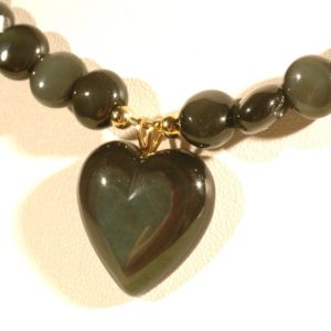 Shop Rainbow Obsidian Necklaces! Heart Necklace – Dark Rainbow Obsidian Necklace – Heart Charm Necklace – Green Necklace – Gemstone Necklace – Coin Beads Heart Necklace | Natural genuine Rainbow Obsidian necklaces. Buy crystal jewelry, handmade handcrafted artisan jewelry for women.  Unique handmade gift ideas. #jewelry #beadednecklaces #beadedjewelry #gift #shopping #handmadejewelry #fashion #style #product #necklaces #affiliate #ad