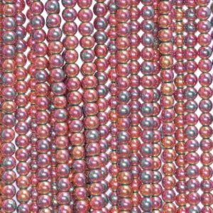 Shop Hematite Round Beads! 4mm Titanium Hematite Gemstone Red Grade AAA Rose Pink Round Loose Beads 16 inch Full Strand (80005043-454) | Natural genuine round Hematite beads for beading and jewelry making.  #jewelry #beads #beadedjewelry #diyjewelry #jewelrymaking #beadstore #beading #affiliate #ad