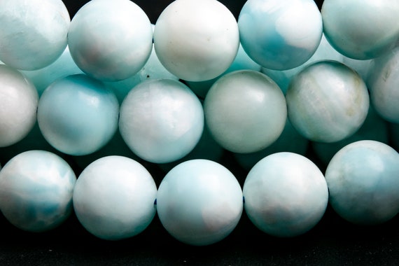 Genuine Natural Hemimorphite Gemstone Beads 10mm Faint Blue Round A Quality Loose Beads (119112)