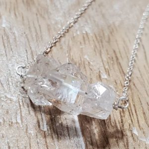 Shop Herkimer Diamond Necklaces! Herkimer Diamond, Bar, Sterling Silver, Wire Wrapped, Minimalist, Diamond, Lobster Clasp Necklace | Natural genuine Herkimer Diamond necklaces. Buy crystal jewelry, handmade handcrafted artisan jewelry for women.  Unique handmade gift ideas. #jewelry #beadednecklaces #beadedjewelry #gift #shopping #handmadejewelry #fashion #style #product #necklaces #affiliate #ad
