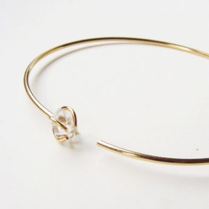 Shop Herkimer Diamond Jewelry! Herkimer Diamond Bangle, Diamond Gold Bracelet | Natural genuine Herkimer Diamond jewelry. Buy crystal jewelry, handmade handcrafted artisan jewelry for women.  Unique handmade gift ideas. #jewelry #beadedjewelry #beadedjewelry #gift #shopping #handmadejewelry #fashion #style #product #jewelry #affiliate #ad