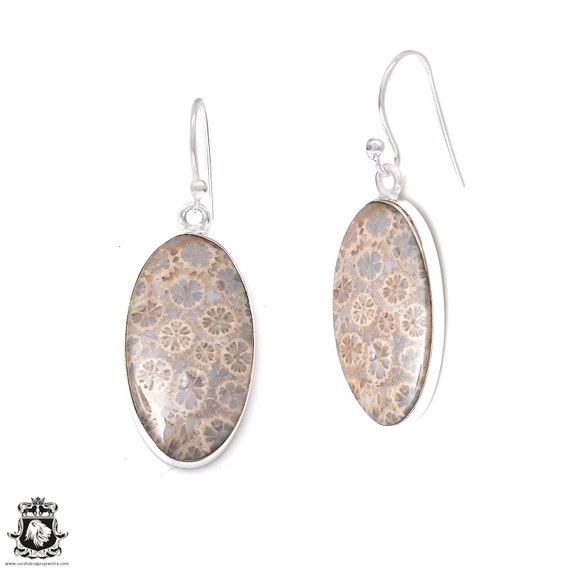 Howlite 925 Sterling Silver Hook Dangle Earrings