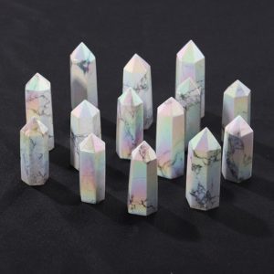 Shop Howlite Points & Wands! Angel Aura Howlite Crystal Tower Point Natural Howlite Point Tower Aura Howlite Point Tower | Natural genuine stones & crystals in various shapes & sizes. Buy raw cut, tumbled, or polished gemstones for making jewelry or crystal healing energy vibration raising reiki stones. #crystals #gemstones #crystalhealing #crystalsandgemstones #energyhealing #affiliate #ad