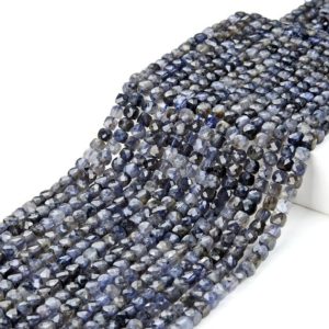 Shop Iolite Faceted Beads! 4MM Natural Iolite Gemstone Grade AA Micro Faceted Square Cube Loose Beads (P20) | Natural genuine faceted Iolite beads for beading and jewelry making.  #jewelry #beads #beadedjewelry #diyjewelry #jewelrymaking #beadstore #beading #affiliate #ad