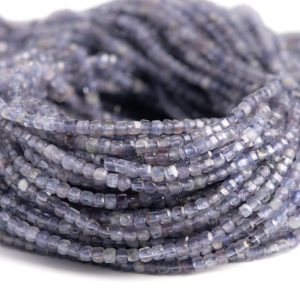 Shop Iolite Faceted Beads! Natural Purple Blue Iolite Gemstone Grade A Beveled Edge Faceted Cube 2mm Loose Beads | Natural genuine faceted Iolite beads for beading and jewelry making.  #jewelry #beads #beadedjewelry #diyjewelry #jewelrymaking #beadstore #beading #affiliate #ad