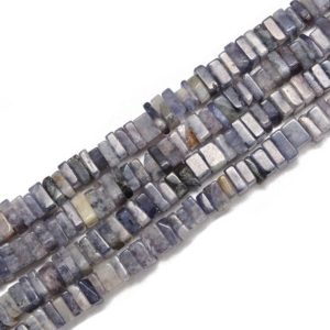 Natural Iolite Square Heishi Disc Beads Size 3x6mm 15.5'' Strand | Natural genuine other-shape Gemstone beads for beading and jewelry making.  #jewelry #beads #beadedjewelry #diyjewelry #jewelrymaking #beadstore #beading #affiliate #ad