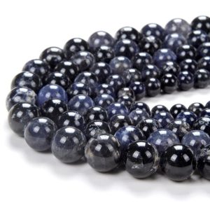 Shop Iolite Beads! Natural Deep Blue Iolite Gemstone Grade AAA Round 7MM 8MM 9MM 10MM 11MM 12MM 13MM 14MM 15MM 17MM Loose Beads BULK LOT (D100 D101) | Natural genuine beads Iolite beads for beading and jewelry making.  #jewelry #beads #beadedjewelry #diyjewelry #jewelrymaking #beadstore #beading #affiliate #ad
