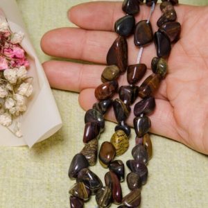 Iron Tiger Eyes Beads Hand Polished Natural Gemstone Beads/Jewelry Making/Miners Specimen/Bead Size Approx: 6~8 mm | Natural genuine chip Tiger Iron beads for beading and jewelry making.  #jewelry #beads #beadedjewelry #diyjewelry #jewelrymaking #beadstore #beading #affiliate #ad