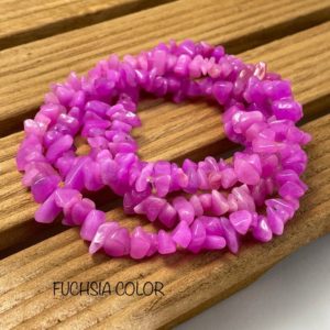 Shop Jade Chip & Nugget Beads! 35 INCHES Fuchsia Jade Small Nugget, Fuchsia Color Chips, Gemstone Chips, Small Nugget, Gemstone Nugget, Fuchsia Jade Nugget | Natural genuine chip Jade beads for beading and jewelry making.  #jewelry #beads #beadedjewelry #diyjewelry #jewelrymaking #beadstore #beading #affiliate #ad