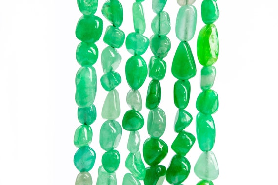 Genuine Natural Burma Jade Gemstone Beads 5-9mm Grass Green Pebble Chips Aaa Quality Loose Beads (117259)