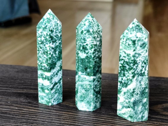 Green Jade Tower Obelisk Natural Jade Double Terminated Point Qinghai Jade Tower For Gift Home Decor Bulk Wholesale