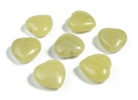 Lemon Jade Heart Gemstone – Lemon Heart Jade Gemstone – Natural Lemon Crystal – Loose Gemstone - 3cm - He1171