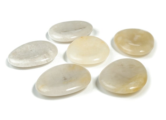 Yellow Jade Worry Stone - Healing Stone  - Crystal Stones – Healing Crystal - Healing Balancing Stone - 4.6x3.8cm - Wo1033