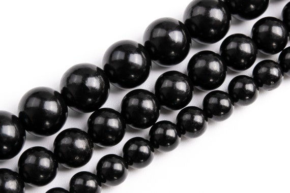 Black Jet Beads Genuine Natural Grade Aaa Gemstone Round Loose Beads 6mm 8mm 10mm Bulk Lot Options