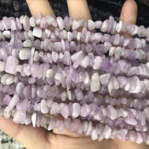 Shop Kunzite Chip & Nugget Beads! Natural Kunzite 5-8mm Chips Genuine Purple Gemstone Nugget Loose Beads 34 inch Jewelry Supply Bracelet Necklace Material Support | Natural genuine chip Kunzite beads for beading and jewelry making.  #jewelry #beads #beadedjewelry #diyjewelry #jewelrymaking #beadstore #beading #affiliate #ad