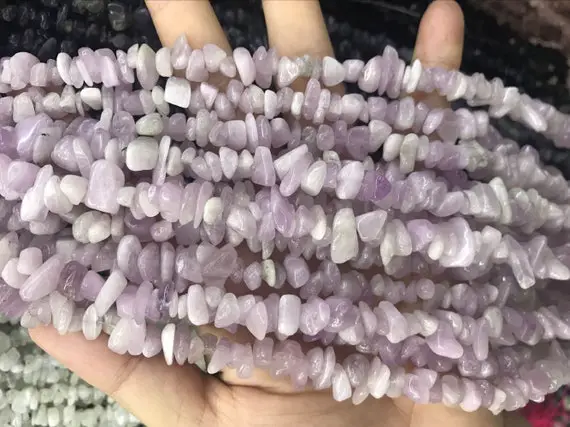 Natural Kunzite 5-8mm Chips Genuine Purple Gemstone Nugget Loose Beads 34 Inch Jewelry Supply Bracelet Necklace Material Support
