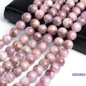 Shop Kunzite Round Beads! Natural Purple Pink Kunzite Gemstone Grade A+ Round 9-10mm 10-11mm 12mm Loose Beads | Natural genuine round Kunzite beads for beading and jewelry making.  #jewelry #beads #beadedjewelry #diyjewelry #jewelrymaking #beadstore #beading #affiliate #ad
