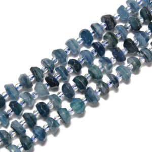 Shop Kyanite Faceted Beads! Light Blue Kyanite Irregular Faceted Rondelle Size 4x7mm 5x8mm 15.5'' Strand | Natural genuine faceted Kyanite beads for beading and jewelry making.  #jewelry #beads #beadedjewelry #diyjewelry #jewelrymaking #beadstore #beading #affiliate #ad