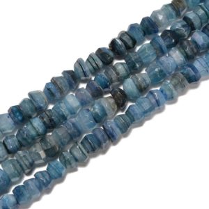 Shop Kyanite Faceted Beads! Light Blue Kyanite Irregular Faceted Rondelle Size 4x6mm 4x7mm 15.5'' Strand | Natural genuine faceted Kyanite beads for beading and jewelry making.  #jewelry #beads #beadedjewelry #diyjewelry #jewelrymaking #beadstore #beading #affiliate #ad