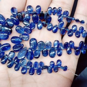 Shop Kyanite Bead Shapes! 6 Inches Strand, Finest Quality, Natural Kyanite Smooth Pear Shape Briolettes,Size 6-12mm | Natural genuine other-shape Kyanite beads for beading and jewelry making.  #jewelry #beads #beadedjewelry #diyjewelry #jewelrymaking #beadstore #beading #affiliate #ad
