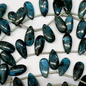 Shop Kyanite Bead Shapes! 6 Pcs, Natural Teal Moss Kyanite Smooth Pear Shape Briolettes,Size.14-15mm | Natural genuine other-shape Kyanite beads for beading and jewelry making.  #jewelry #beads #beadedjewelry #diyjewelry #jewelrymaking #beadstore #beading #affiliate #ad