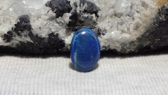 Natural 11cts. Afghanistan Lapis Lazuli Oval Cabochon 19.2mm X 13.2mm X 5.1mm Natural Semi Precious Blue Lapis Lazuli Gemstone Oval Cabochon