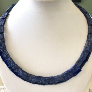 Shop Lapis Lazuli Chip & Nugget Beads! Natural Raw Lapis Lazuli Layout Necklace, Bib Necklace, Cleopatra Necklace, Graduated Collar Necklace For Women, 12x14mm To 13x16mm, GDS1914 | Natural genuine chip Lapis Lazuli beads for beading and jewelry making.  #jewelry #beads #beadedjewelry #diyjewelry #jewelrymaking #beadstore #beading #affiliate #ad
