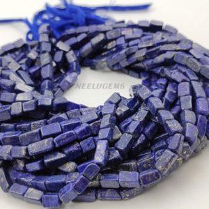 Shop Lapis Lazuli Bead Shapes! Natural Blue Lapis Lazuli Rectangle Shape Gemstone Beads,Lapis Uneven Flat Straight Drill Beads,13" Lapis Beads For Jewelry Making Designs | Natural genuine other-shape Lapis Lazuli beads for beading and jewelry making.  #jewelry #beads #beadedjewelry #diyjewelry #jewelrymaking #beadstore #beading #affiliate #ad