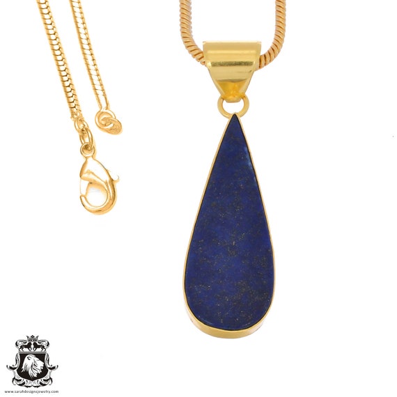 Lapis Lazuli Pendant Necklaces & Free 3mm Italian 925 Sterling Silver Chain Gph1233
