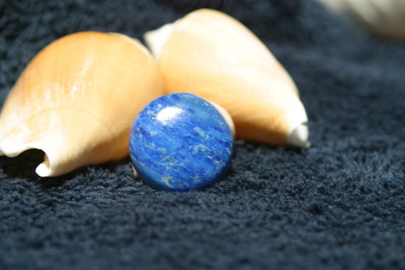 Natural 22cts. Afghanistan Lapis Lazuli Round Cabochon 19.6mm X 6.5mm Natural Semi Precious Blue Lapis Lazuli Gemstone Round Cabochon