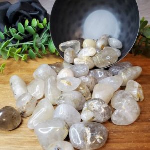 Shop Tumbled Rutilated Quartz Crystals & Pocket Stones! Large Gold Rutilated Quartz Tumbled Stone from Brazil | Natural genuine stones & crystals in various shapes & sizes. Buy raw cut, tumbled, or polished gemstones for making jewelry or crystal healing energy vibration raising reiki stones. #crystals #gemstones #crystalhealing #crystalsandgemstones #energyhealing #affiliate #ad