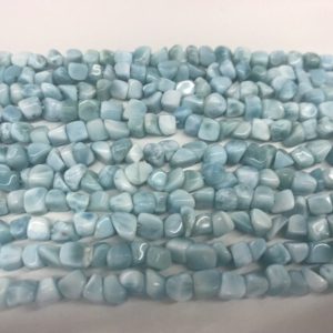 Shop Larimar Chip & Nugget Beads! Natural Blue Larimar 4-5mm Nugget Freeshape GradeA Genuine Gemstone Beads 15inch Jewelry Supply Bracelet Necklace Material Support Wholesale | Natural genuine chip Larimar beads for beading and jewelry making.  #jewelry #beads #beadedjewelry #diyjewelry #jewelrymaking #beadstore #beading #affiliate #ad