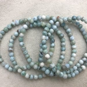 Shop Larimar Chip & Nugget Beads! Special Offer Genuine 5mm Unround Nuggets Blue Larimar Grade AB Beads Finished Bracelet 7-7.2 inch – 1piece | Natural genuine chip Larimar beads for beading and jewelry making.  #jewelry #beads #beadedjewelry #diyjewelry #jewelrymaking #beadstore #beading #affiliate #ad