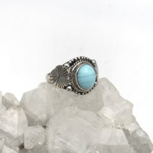 Shop Larimar Rings! Larimar Ring, Size 7 1/2 | Natural genuine Larimar rings, simple unique handcrafted gemstone rings. #rings #jewelry #shopping #gift #handmade #fashion #style #affiliate #ad