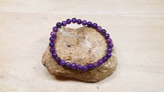 Purple Lepidolite Bracelet. 6mm Stones 19cm. Stretch Elastic Crystal Stacking Bracelets. Reiki Jewelry Uk. Libra Jewelry