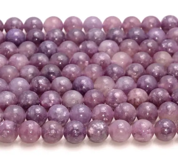 4mm Genuine Natural Purple Lepidolite Gemstone Grade Aa Purple Round Loose Beads 15 Inch Full Strand (80007512-m37)