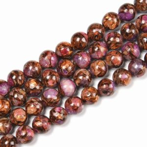 Shop Lepidolite Round Beads! Bronzite Purple Lepidolite Smooth Round Beads Size 6mm 8mm 10mm 15.5'' Strand | Natural genuine round Lepidolite beads for beading and jewelry making.  #jewelry #beads #beadedjewelry #diyjewelry #jewelrymaking #beadstore #beading #affiliate #ad