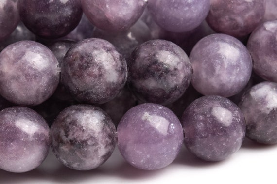 Genuine Natural Lepidolite Gemstone Beads 8-9mm Heather Purple Round A Quality Loose Beads (112549)