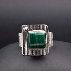 Shop Malachite Rings! Sterling SIlver Malachite Ring Size 10 | Natural genuine Malachite rings, simple unique handcrafted gemstone rings. #rings #jewelry #shopping #gift #handmade #fashion #style #affiliate #ad