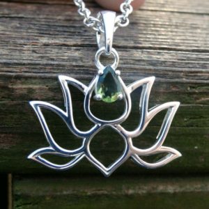 Shop Moldavite Pendants! 925 – Lotus Czech Moldavite Necklace, Sterling Silver, Natural Meteorite Green Czech Rep Moldavite Pendant, Faceted Moldavite Statement | Natural genuine Moldavite pendants. Buy crystal jewelry, handmade handcrafted artisan jewelry for women.  Unique handmade gift ideas. #jewelry #beadedpendants #beadedjewelry #gift #shopping #handmadejewelry #fashion #style #product #pendants #affiliate #ad