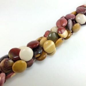 Shop Mookaite Jasper Bead Shapes! Mookaite Coin Beads, 14mm – Full 16" Strand | Natural genuine other-shape Mookaite Jasper beads for beading and jewelry making.  #jewelry #beads #beadedjewelry #diyjewelry #jewelrymaking #beadstore #beading #affiliate #ad