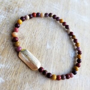 Mookaite Gemstone Bracelet Gold, Dainty Red Yellow Brown Gemstone Beaded Bracelet, 4mm Stretch Bracelet, Mookaite Jewelry, Fall Bracelet Mookaite Gemstone Bracelet Gold, Dainty Red Yellow Brown Gemstone Beaded Bracelet, 4mm Stretch Bracelet, Mookaite Jewelry, Fall Bracelet