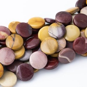 Mookaite Jasper Beads Coin Shaped 16mm Gemstone Beads | Natural genuine other-shape Mookaite Jasper beads for beading and jewelry making.  #jewelry #beads #beadedjewelry #diyjewelry #jewelrymaking #beadstore #beading #affiliate #ad
