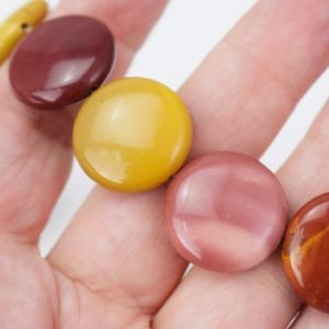 Mookaite Jasper Large Smooth Coin / Flat Round Beads – Approx.  20 x 9 MM | Natural genuine other-shape Mookaite Jasper beads for beading and jewelry making.  #jewelry #beads #beadedjewelry #diyjewelry #jewelrymaking #beadstore #beading #affiliate #ad