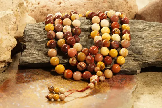 Mookaite Jasper Mala | 108 And Guru | Mookaite Mala | 10mm | Mook Mala | Mookaite Jasper Prayer Beads | Mookaite Jasper Necklace | 2493