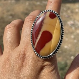 Shop Mookaite Jasper Jewelry! Mookaite Jasper ring,Natural mookaite 925 sterling silver Handcrafted Jewelry, gift her him Mookaite ring gift unisex ring mothers day gift | Natural genuine Mookaite Jasper jewelry. Buy crystal jewelry, handmade handcrafted artisan jewelry for women.  Unique handmade gift ideas. #jewelry #beadedjewelry #beadedjewelry #gift #shopping #handmadejewelry #fashion #style #product #jewelry #affiliate #ad