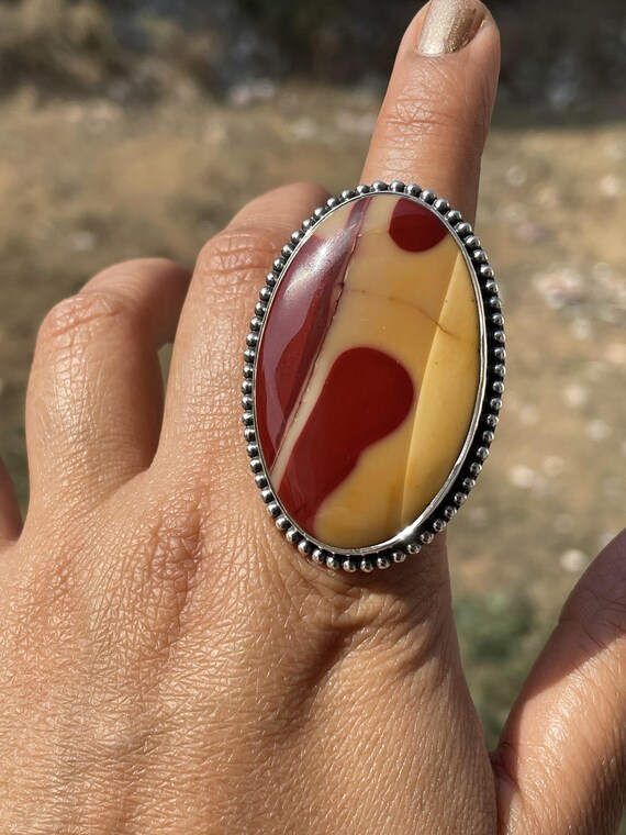 Mookaite Jasper Ring,natural Mookaite 925 Sterling Silver Handcrafted Jewelry, Gift Her Him Mookaite Ring Gift Unisex Ring Mothers Day Gift